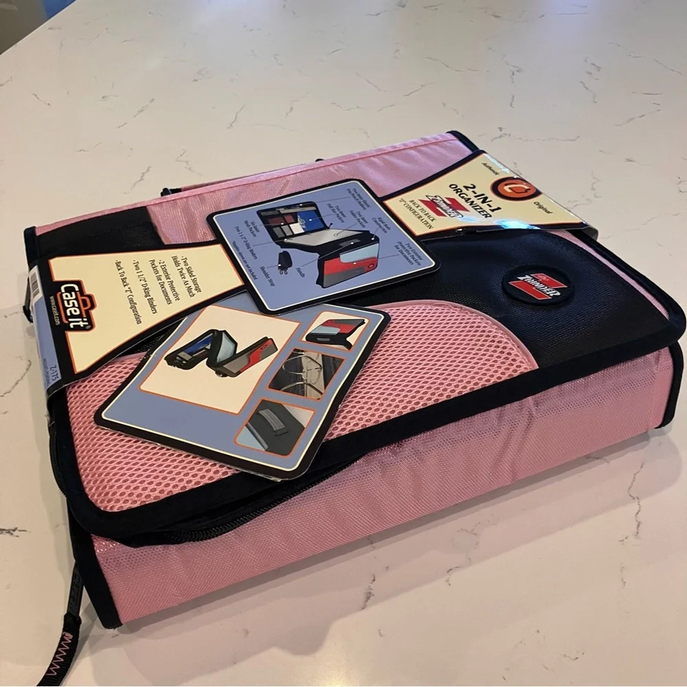 NWT Case It Pink and Black 2-in-1 Organizer